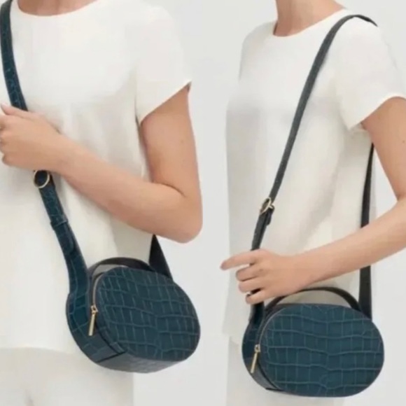 Cuyana Bags New Rare Cuyana Jade Croc Embossed Top Handle Crossbody